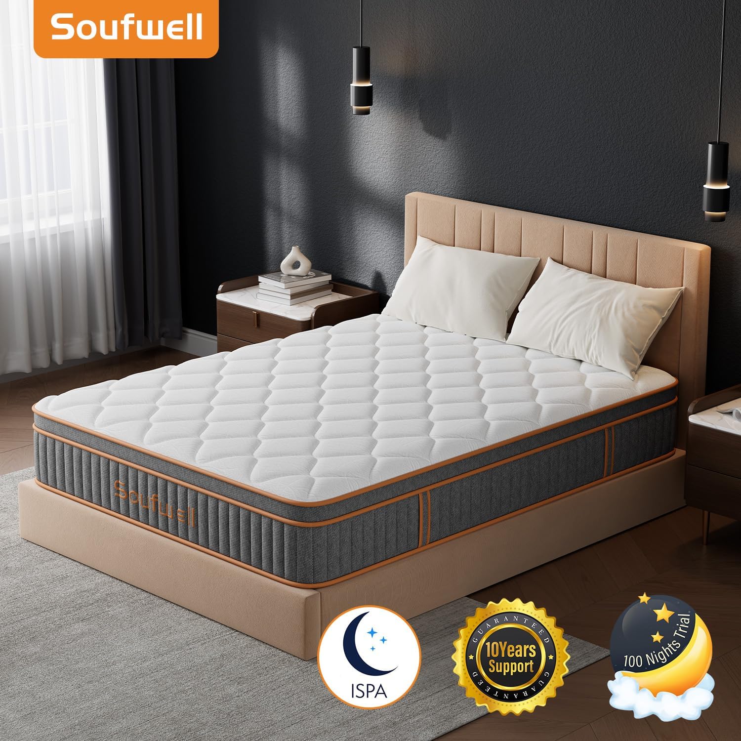 Thumbnail 3 de Soufwell Double Mattress 135x190 27cm Hybrid with Memory Foam & Pocket Springs