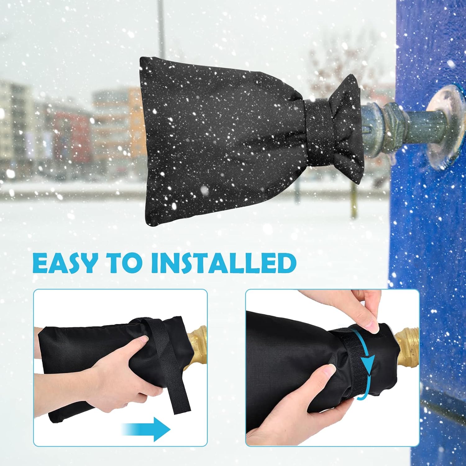 Detalle 2 de Vicloon Outside Tap Covers for Winter (2-pack) – insulated waterproof outdoor tap protectors in black