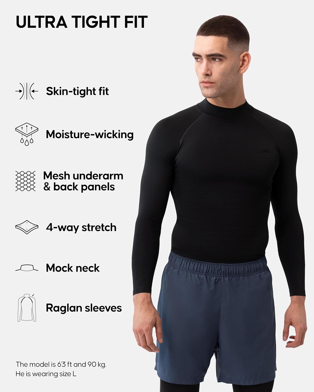Thumbnail 1 de Danish Endurance Long Sleeve Compression Top (2-Pack) for Gym, Running & Training