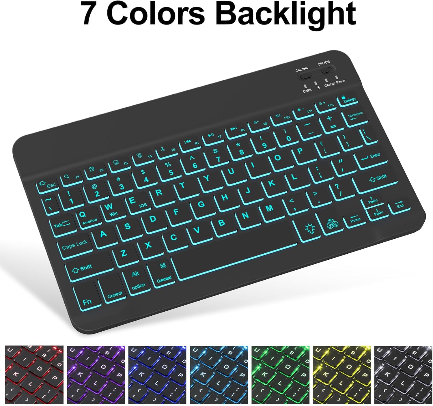 Detalle de BORIYUAN iPad 10.2 inch Case with Keyboard: Detachable Backlit Keyboard, Pencil Holder, and 3 Viewing Angles