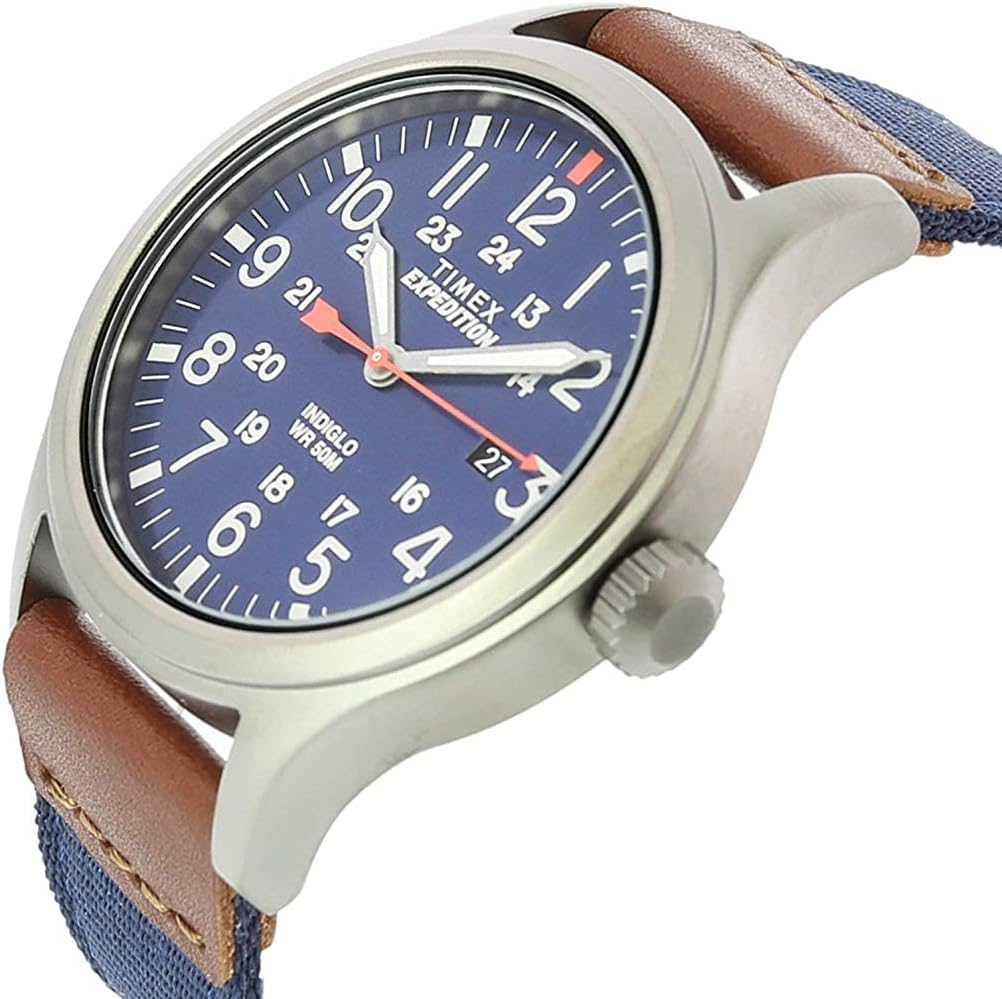 Detalle 2 de Timex Expedition Scout 40mm Fabric Strap Uhr – Blaues Zifferblatt, Textilband