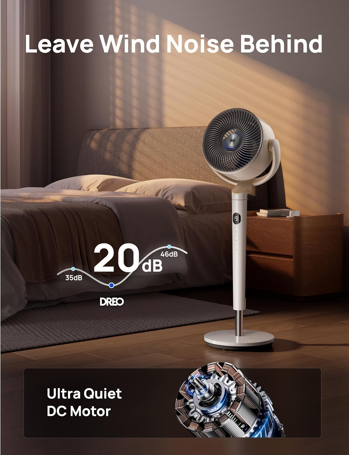 Detalle 2 de Dreo Smart Fan 37–42" Wi‑Fi floor fan