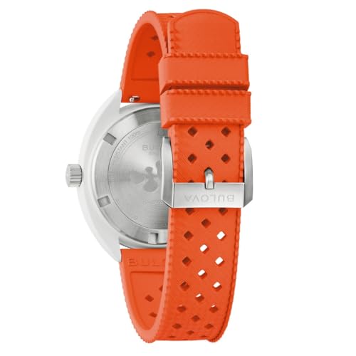 Thumbnail 4 de Bulova Orologio da uomo 98B448: stile ceramica bianca, cinturino arancione in gomma