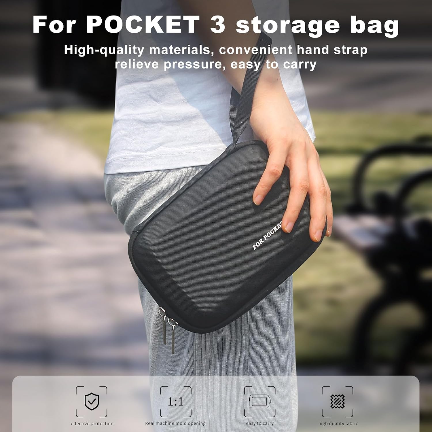 Thumbnail 4 de FiTSTILL Black Medium Carrying & Protective Hard Shell Case for DJI Osmo Pocket 3 (Case Only)