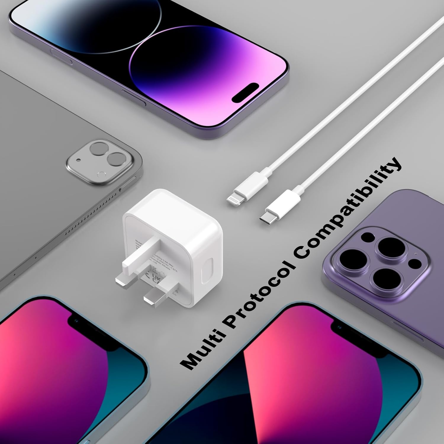 Thumbnail 3 de FUHAYA iPhone Fast Charge (MFi Certified) USB‑C to Lightning Charger Cable Kit with 20W Power Plug and 6FT Cable