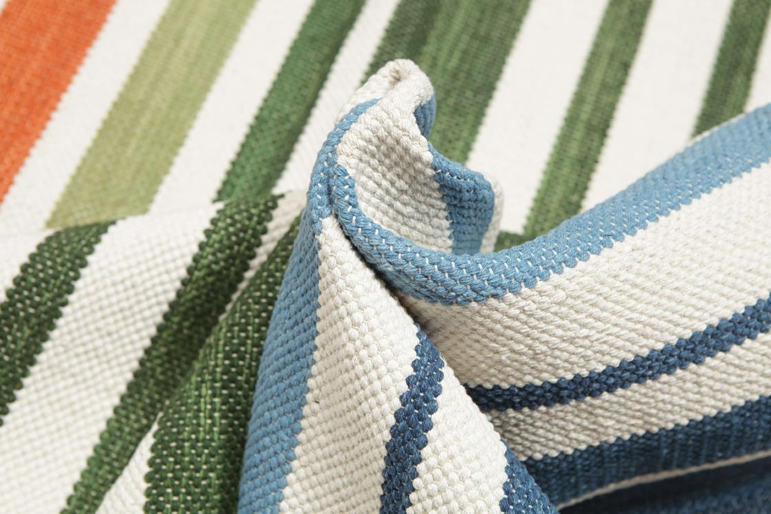 Detalle de RugVista Rainbow Stripe Cotton Rug, 160 x 230 cm, White
