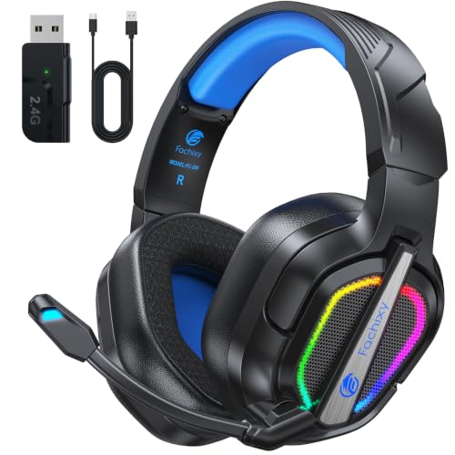 Detalle de Fachixy FC200 Wireless-Gaming-Headset mit 2,4 GHz, Bluetooth 5.4 und 50-mm-Treibern