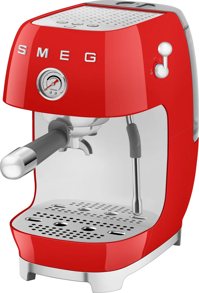 Thumbnail 5 de Smeg ECF03RDEU Rot – kompakte Espressomaschine mit Dampfdüse, glattem Milchschaum und Manometer