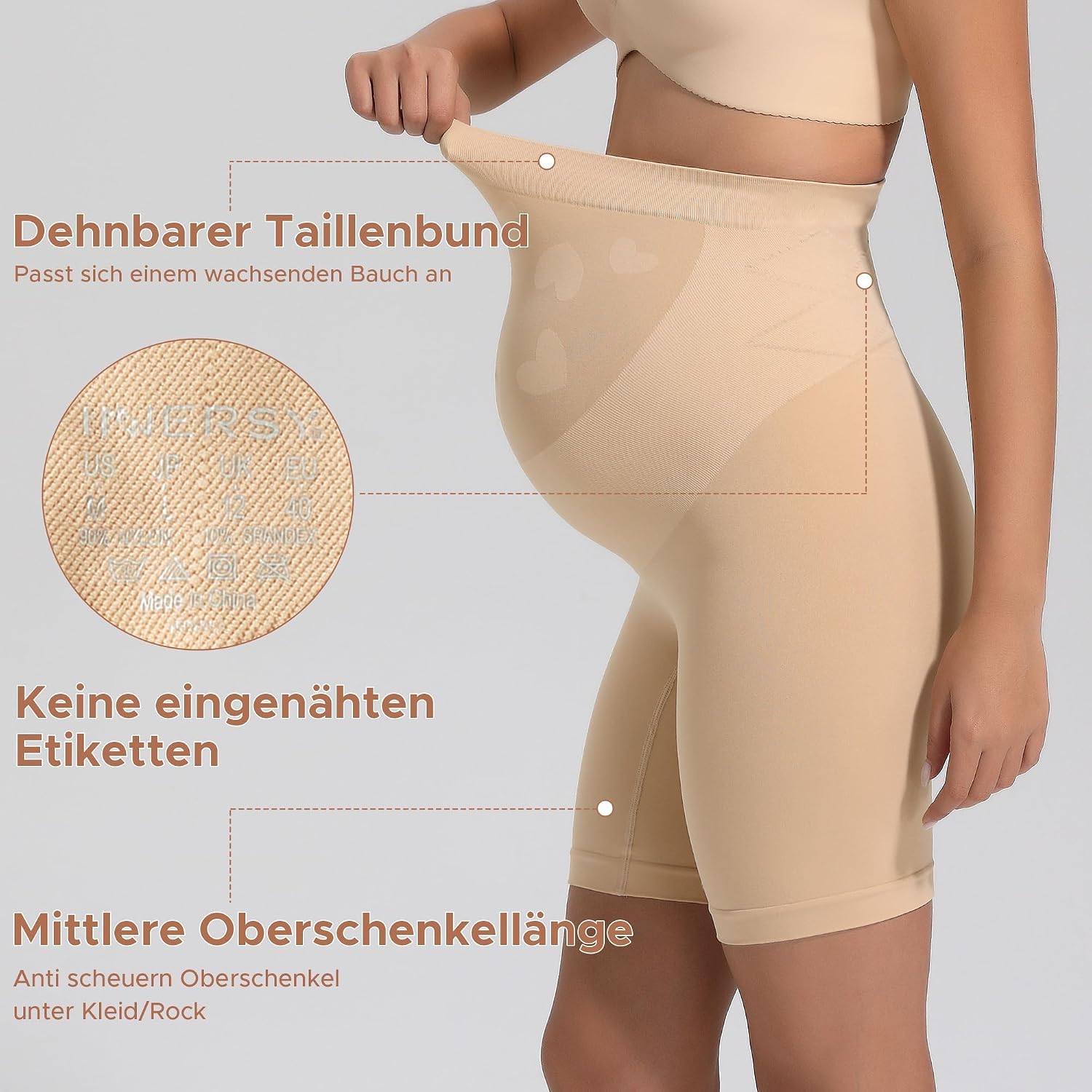 Thumbnail 3 de INNERSY Umstandshose Kurz Unter Kleid