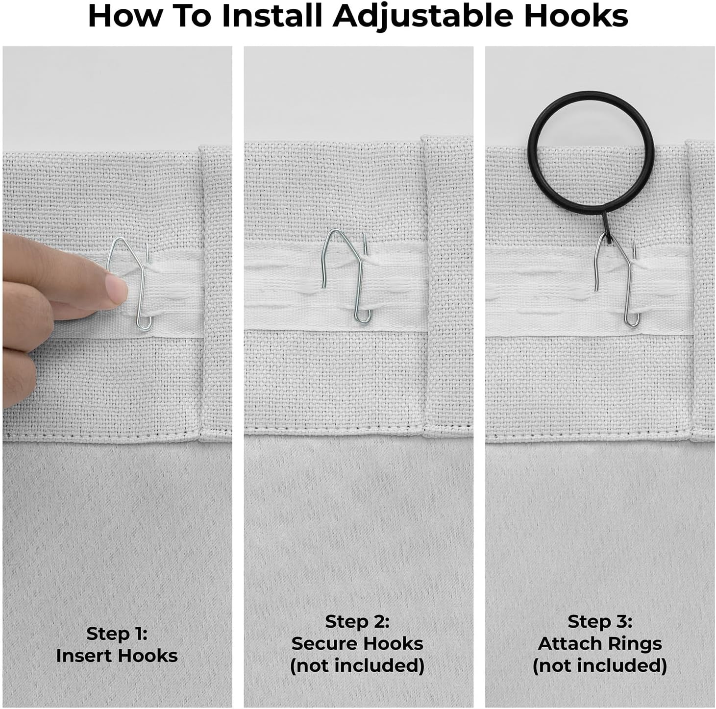 Thumbnail 6 de HPD Faux Linen Curtain Panel, 50W x 108L
