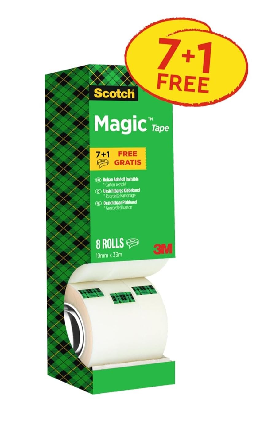 Detalle de Scotch Magic Tape Value Pack, 8 Rolls – 19 mm x 33 m