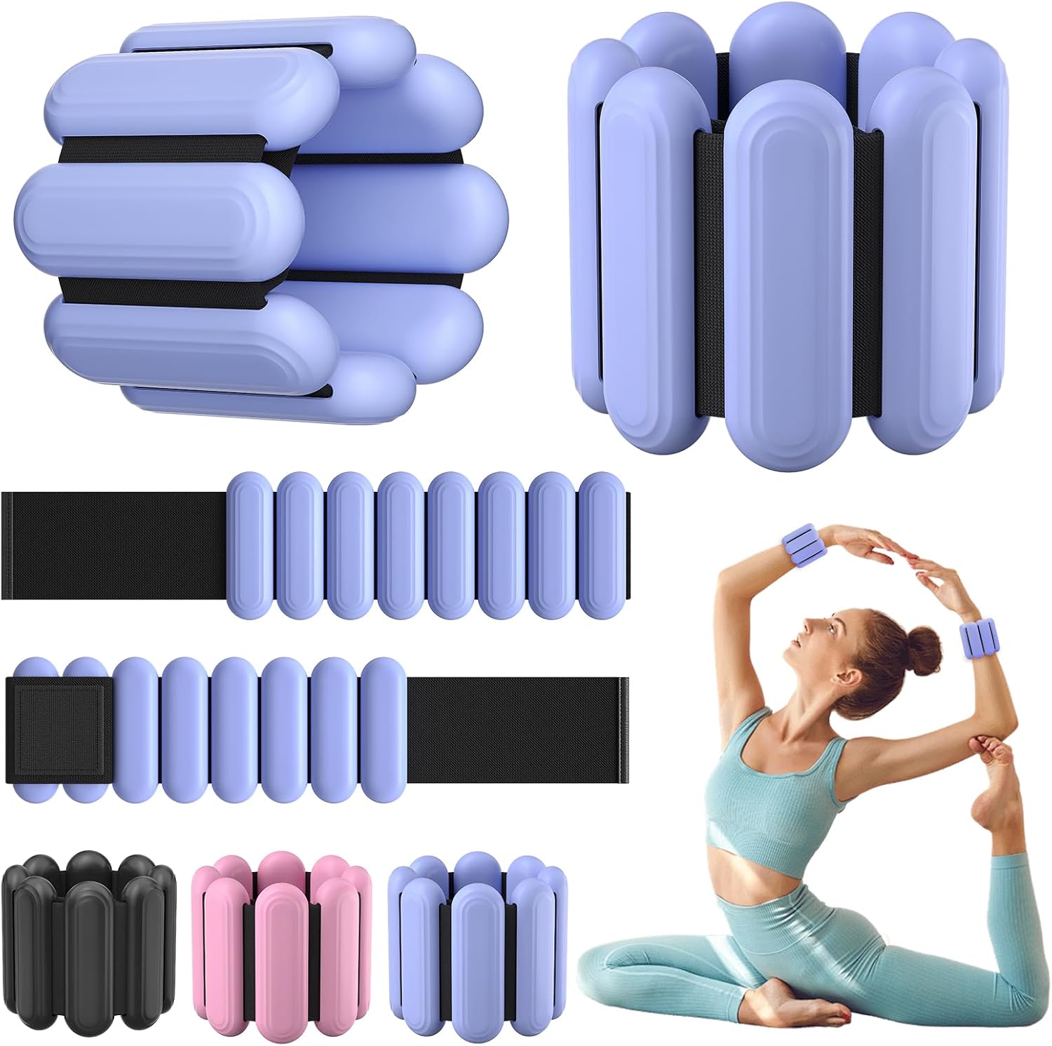 Thumbnail 6 de Wrist & Ankle Weights for Women – Adjustable 1lb Each Silicone Set of 2 (with carrying bag)