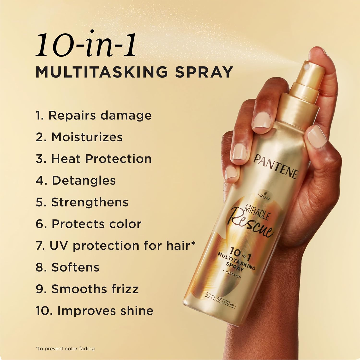 Detalle de Pantene Miracle Rescue 10in1 Multitasking Spray with Keratin & Pro-Vitamin B5