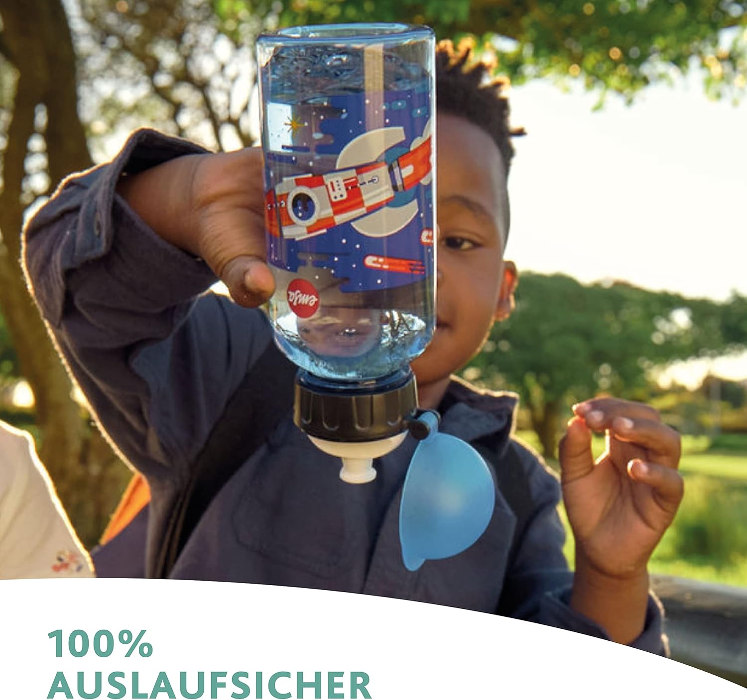 Detalle de Emsa N30516 Kids Tritan Trinkflasche 0,4 L – Mermaids, auslaufsicher, BPA-frei