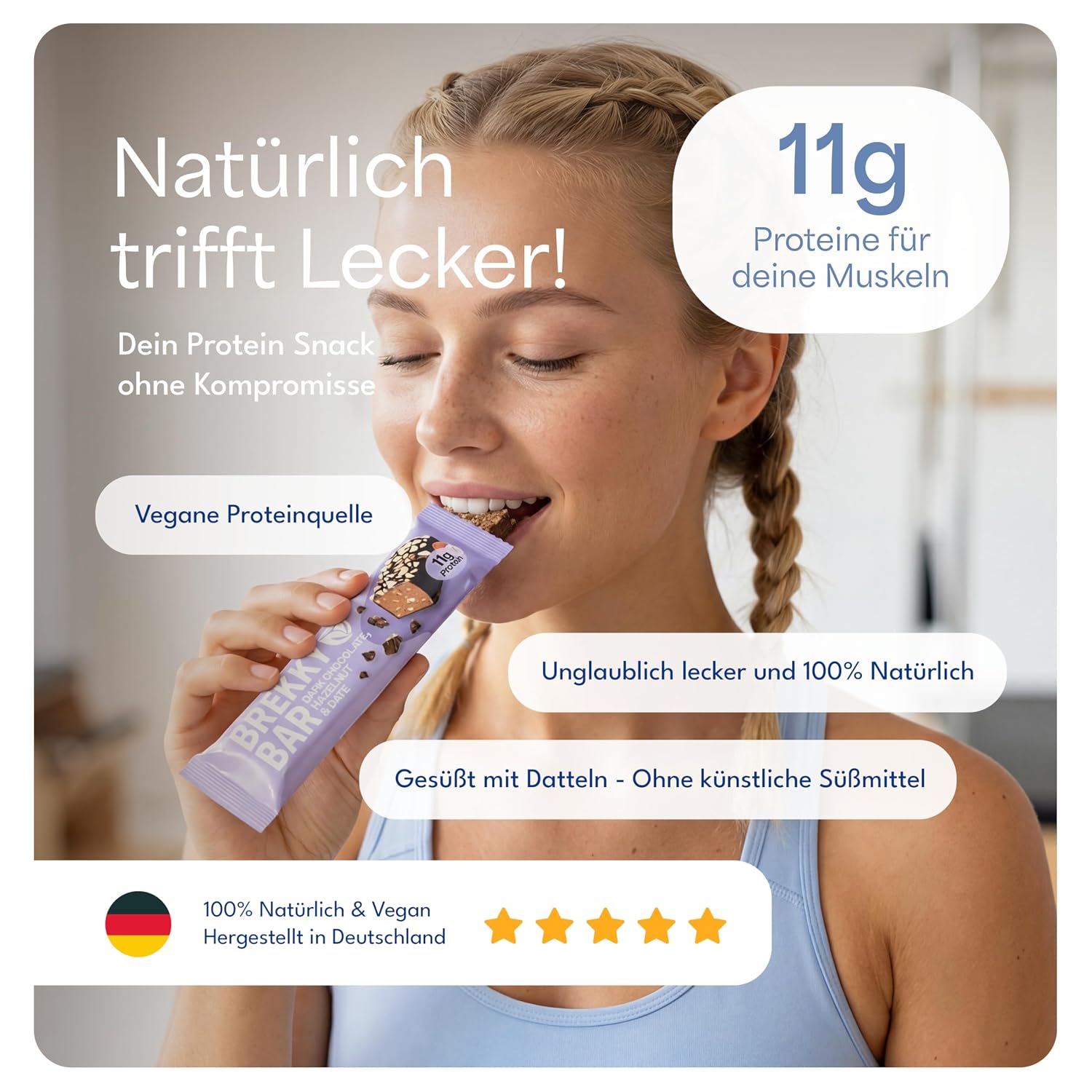 Thumbnail 1 de Brekky Bar Proteinriegel Vegan 11 g pflanzliches Protein