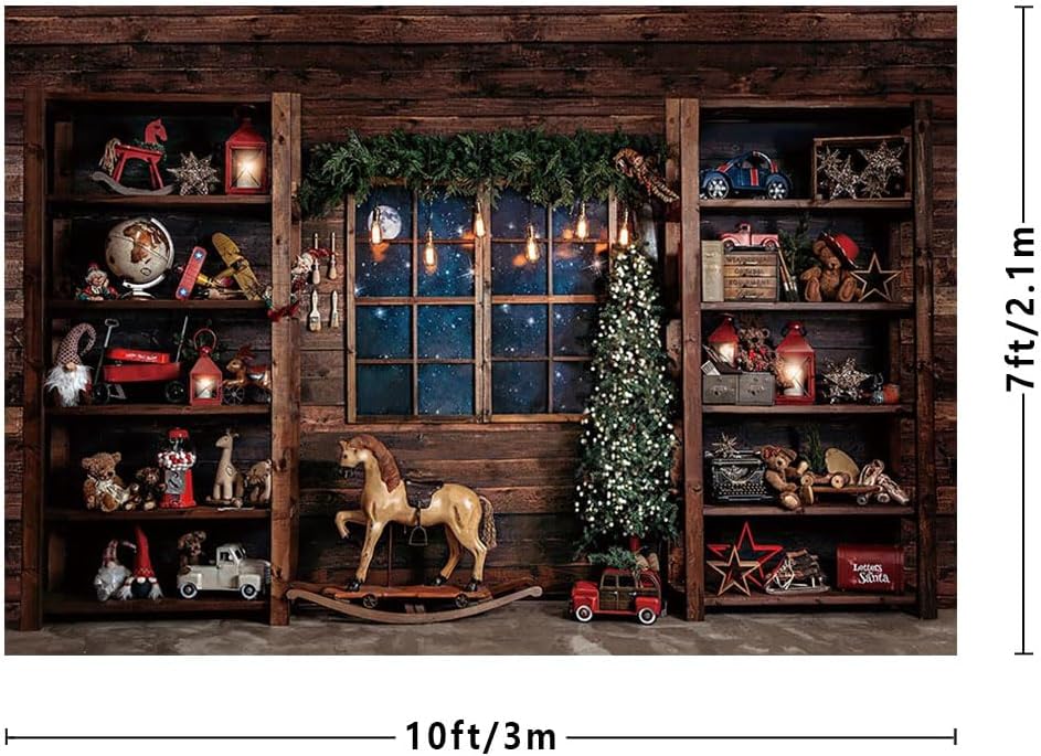 Detalle 1 de MEHOFOND 10x7ft Christmas Backdrop