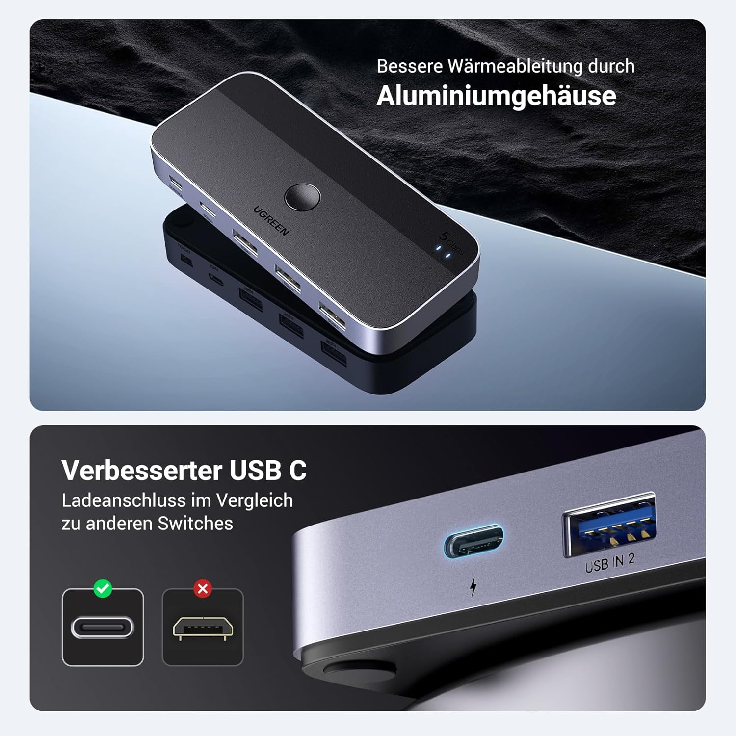 Thumbnail 4 de UGREEN USB Switch 2PC 5 Gbps đ„