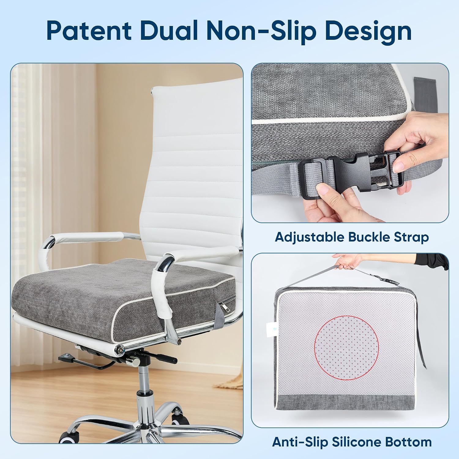 Thumbnail 3 de Safecradle ZD-19*17*4-G-CA Seat Cushion, Extra-Large Memory Foam, Non-Slip