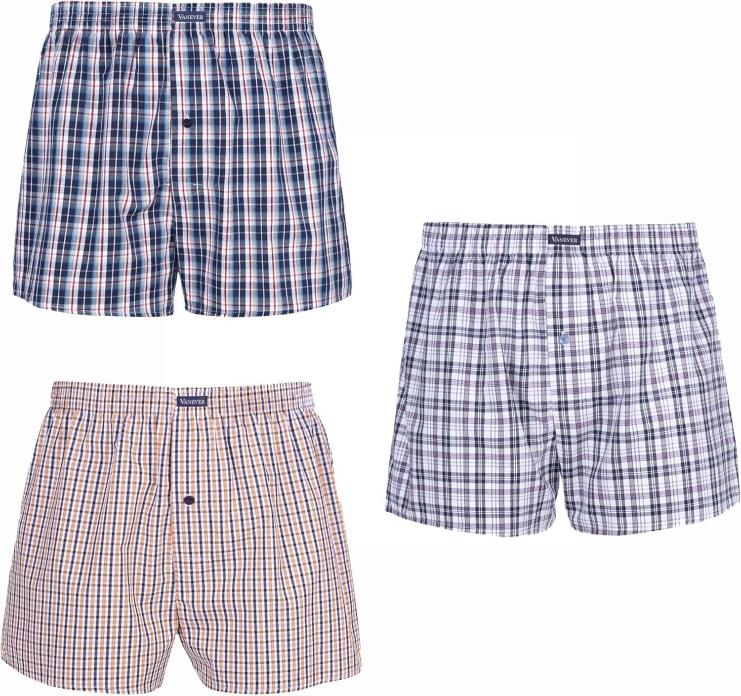 Thumbnail 4 de VANEVER Cotton Men’s Boxers: Soft, breathable woven boxer shorts with button fly