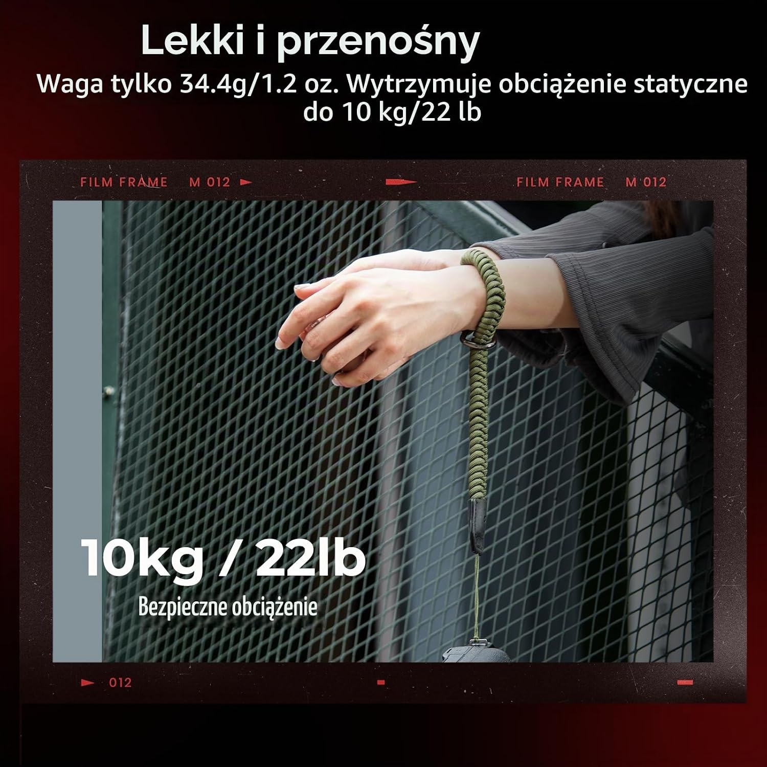 Detalle 1 de SMALLRIG pleciony pasek na nadgarstek do aparatów, regulowany, uniwersalny