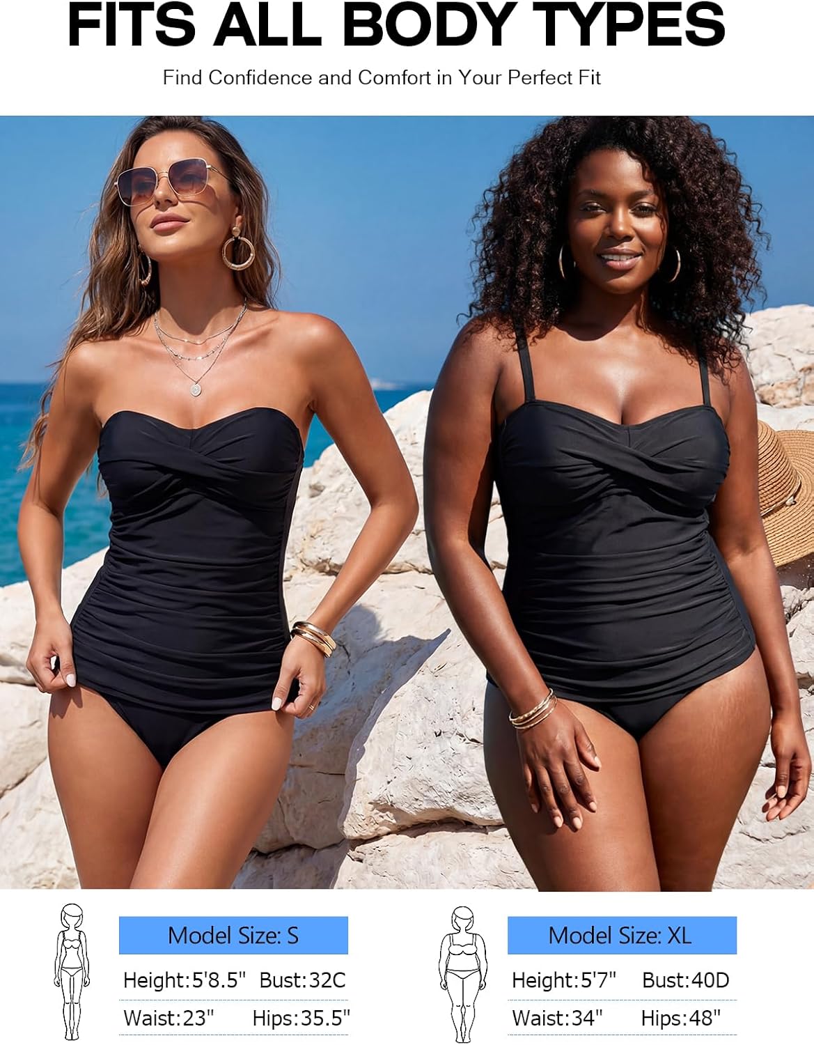Thumbnail 4 de RELLECIGA Women's Ruched Tankini Top