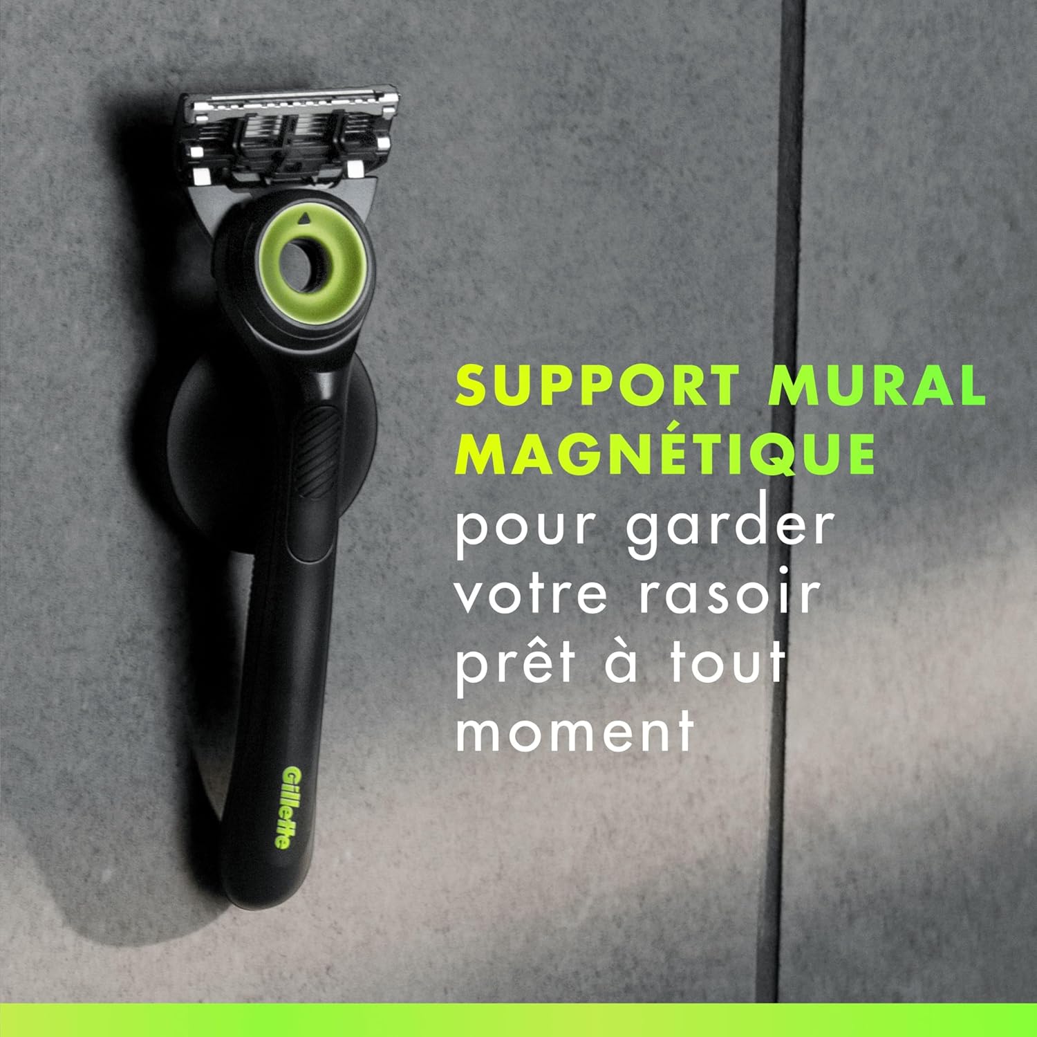 Detalle de Gillette Labs Rasoir Homme, Noir avec 1 Recharge – Manche Réutilisable en Métal et Tête FlexDisc 2D