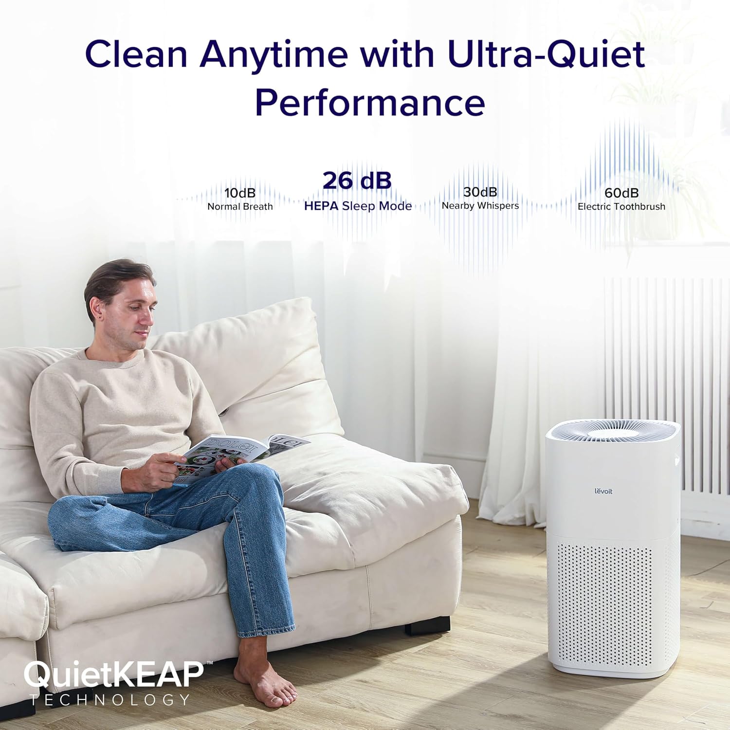Detalle 2 de LEVOIT Core 600S-P air purifier 2933 Ft² 🏠