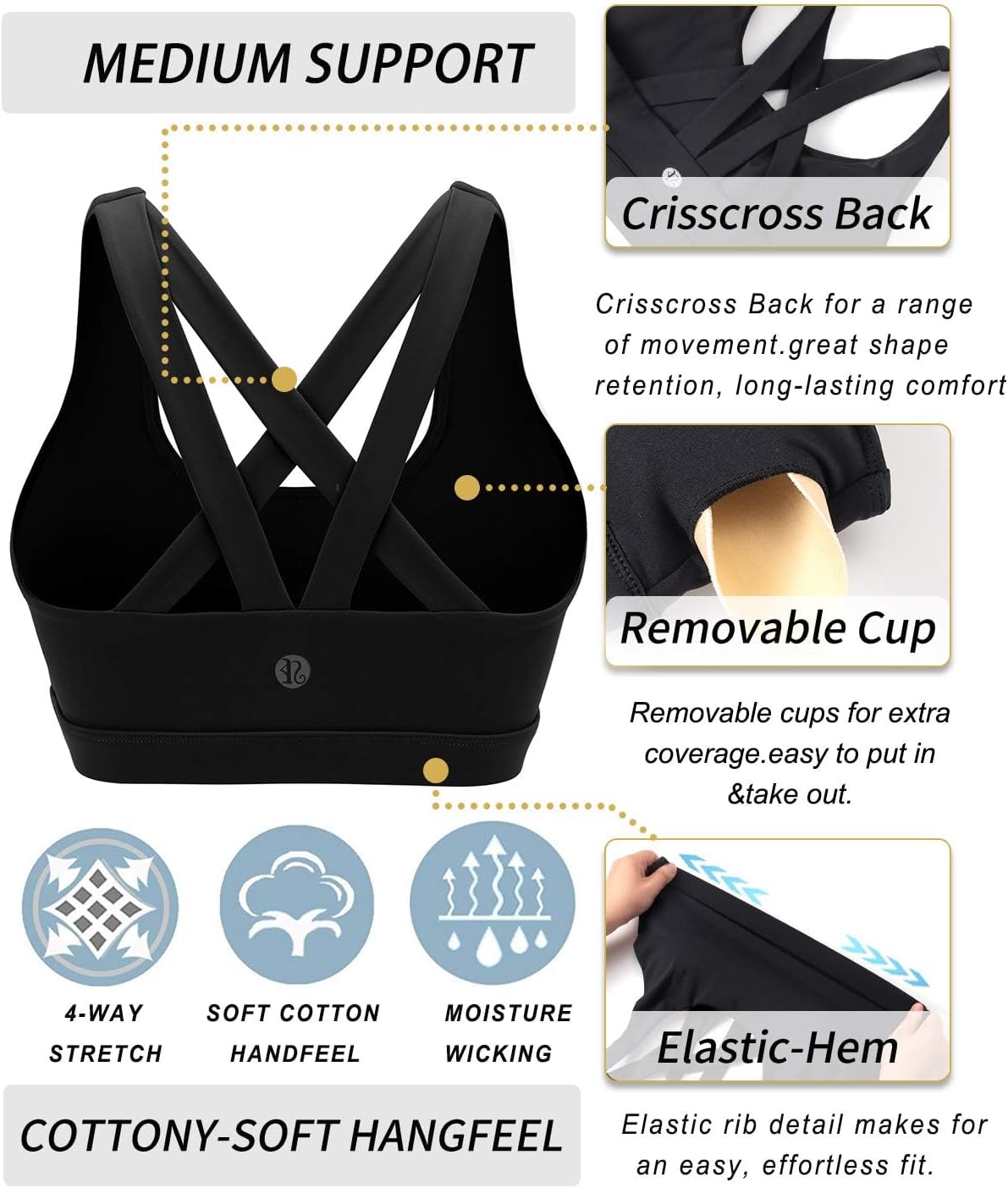 Thumbnail 5 de RUNNING GIRL Padded Strappy Sports Bra