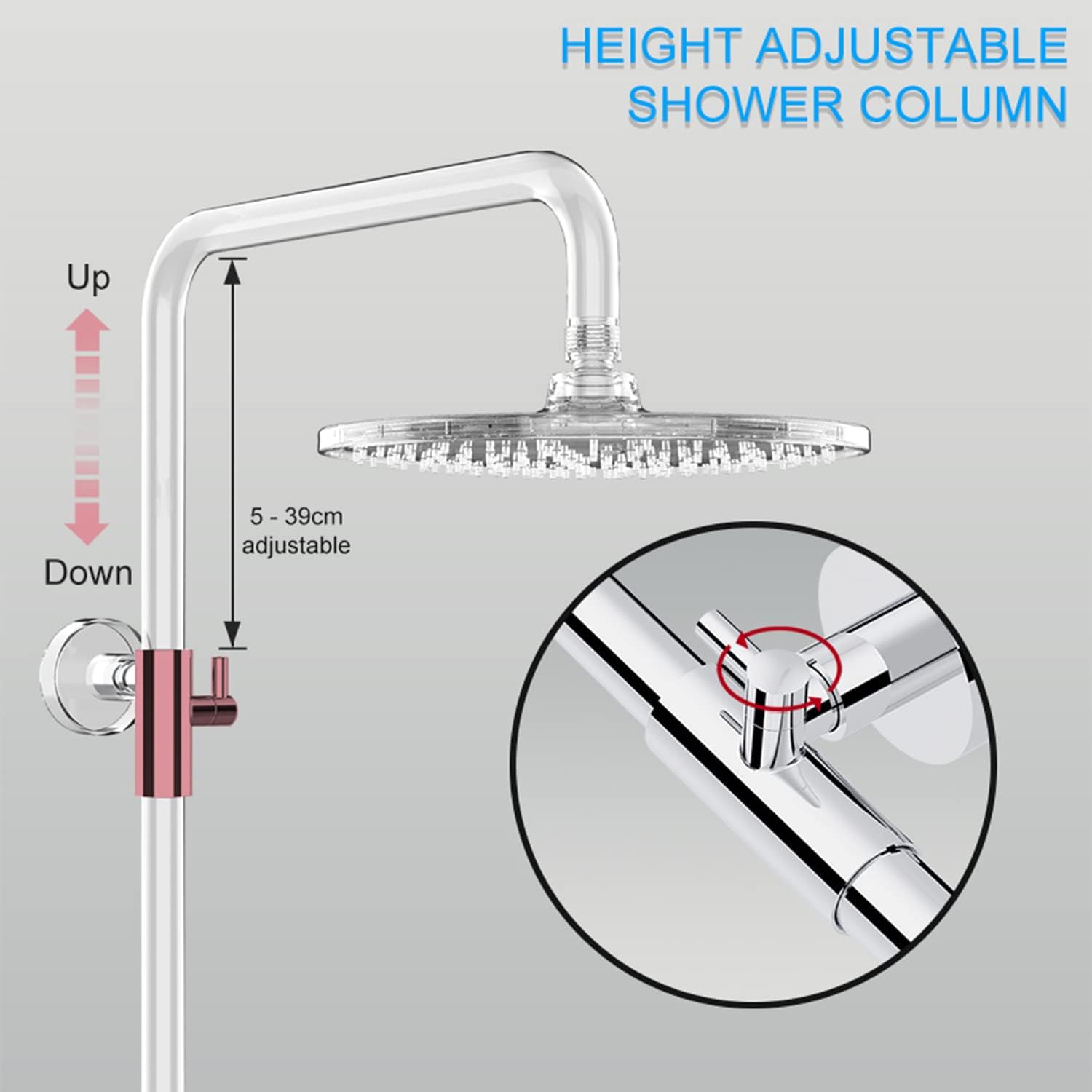 Detalle 2 de Rainsworth Thermostatic Shower Mixer Set Chrome 25cm