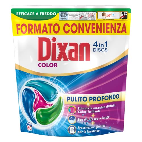 Detalle de Dixan DISCS 4in1 Color Detersivo lavatrice, 60 lavaggi – pulizia profonda e colori vivaci