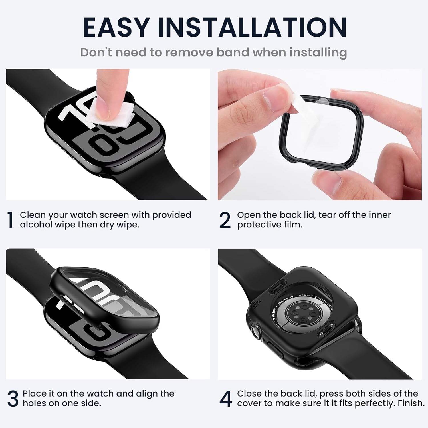 Thumbnail 5 de Tensea 2 in 1 Waterproof Apple Watch Screen Protector Case for Series 11/10 (46mm)