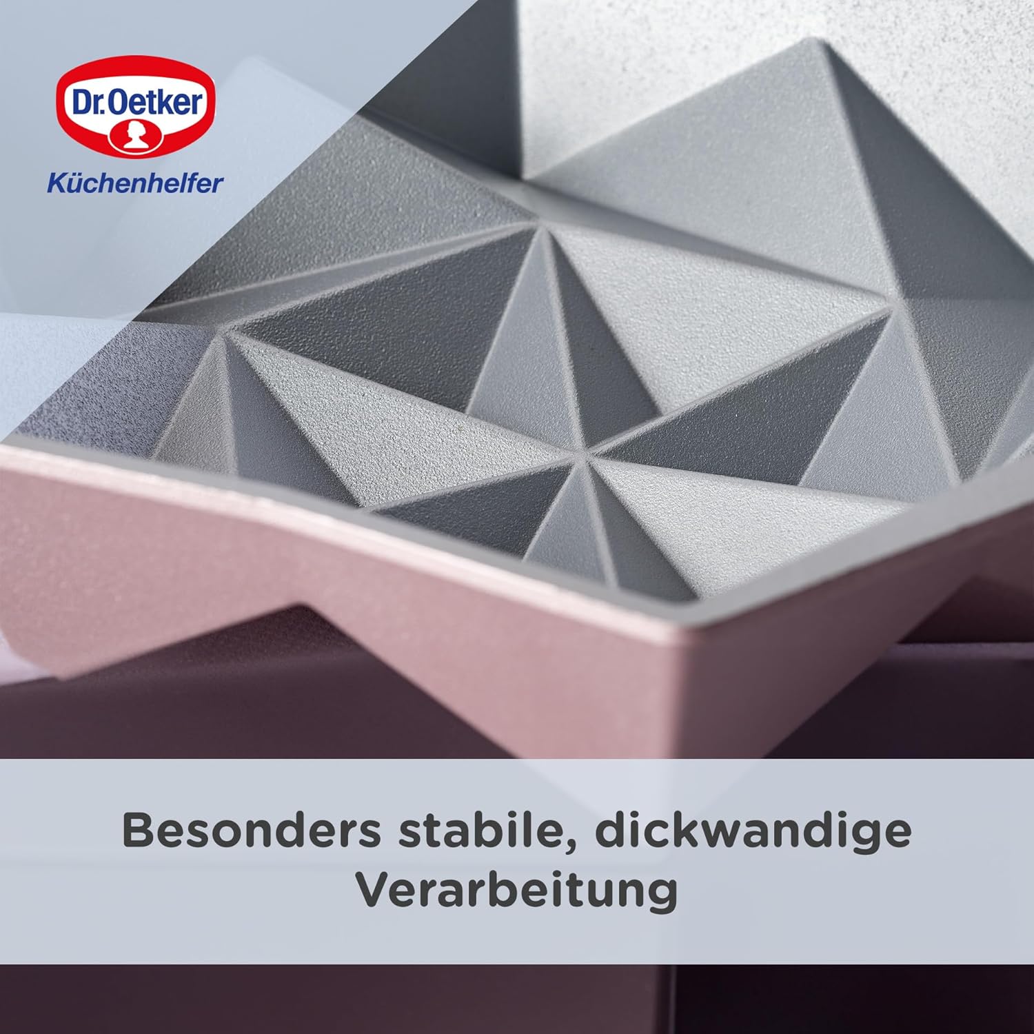 Detalle de Dr. Oetker Creative Rundform Origami – Ø28 x 7 cm, rose-gold, PFAS-freie Antihaftbeschichtung