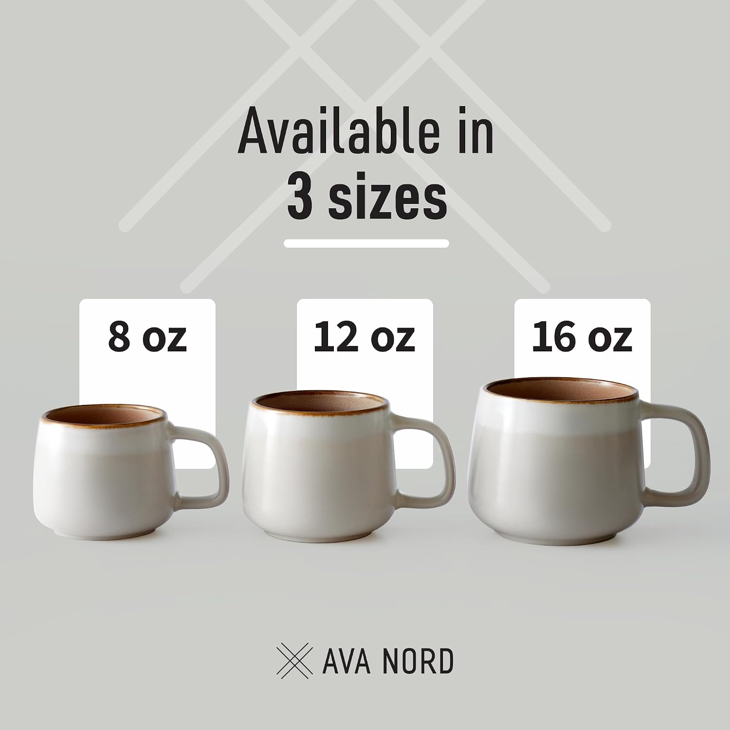 Thumbnail 4 de Ava Nord Ceramic Coffee Mugs 12 oz Set