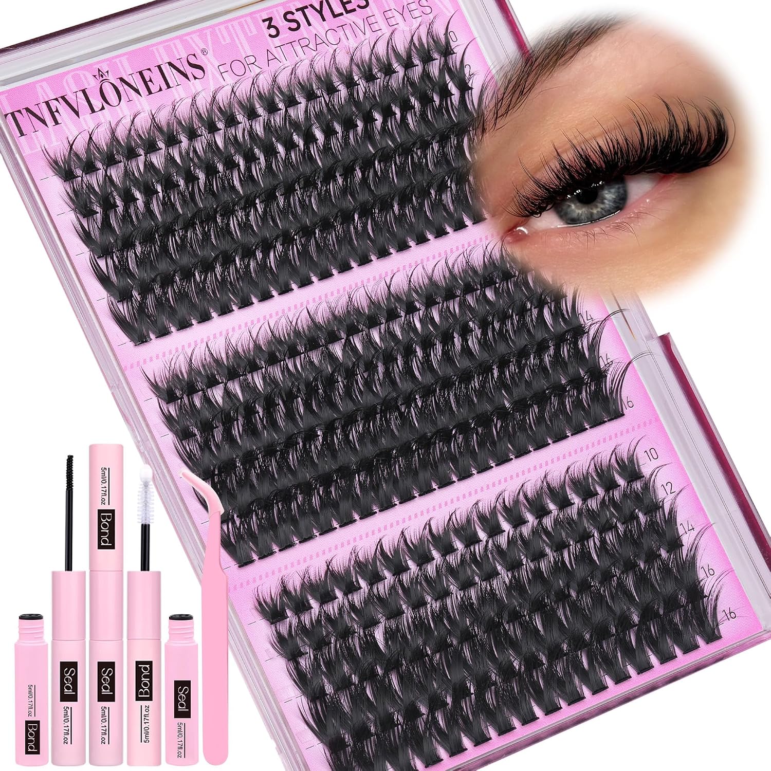 Thumbnail 6 de TNFVLONEINS Lash Clusters Kit 3 💄