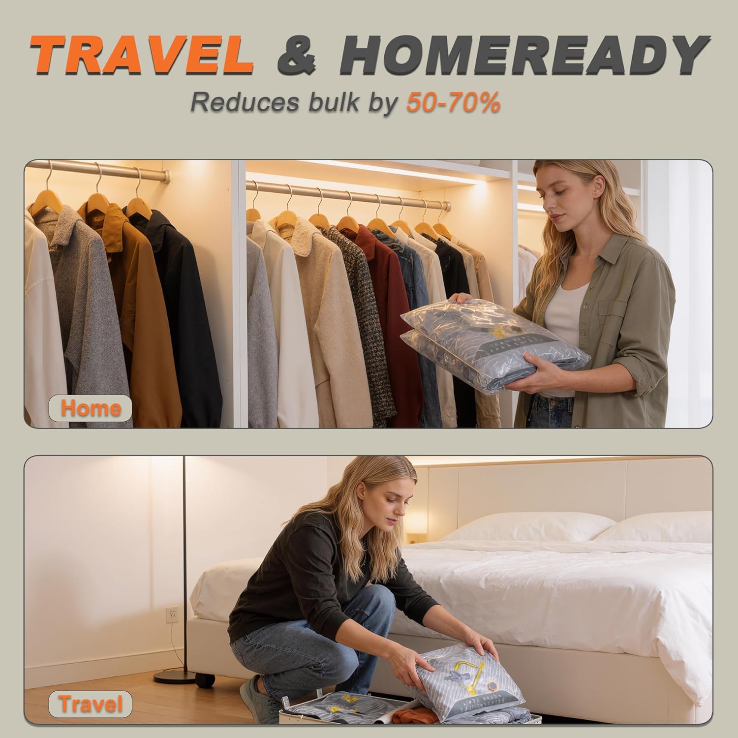 Thumbnail 6 de 15-Pack Vacuum Bags for Travel with Wireless Rechargeable Pump (Carry-on Compression Set)