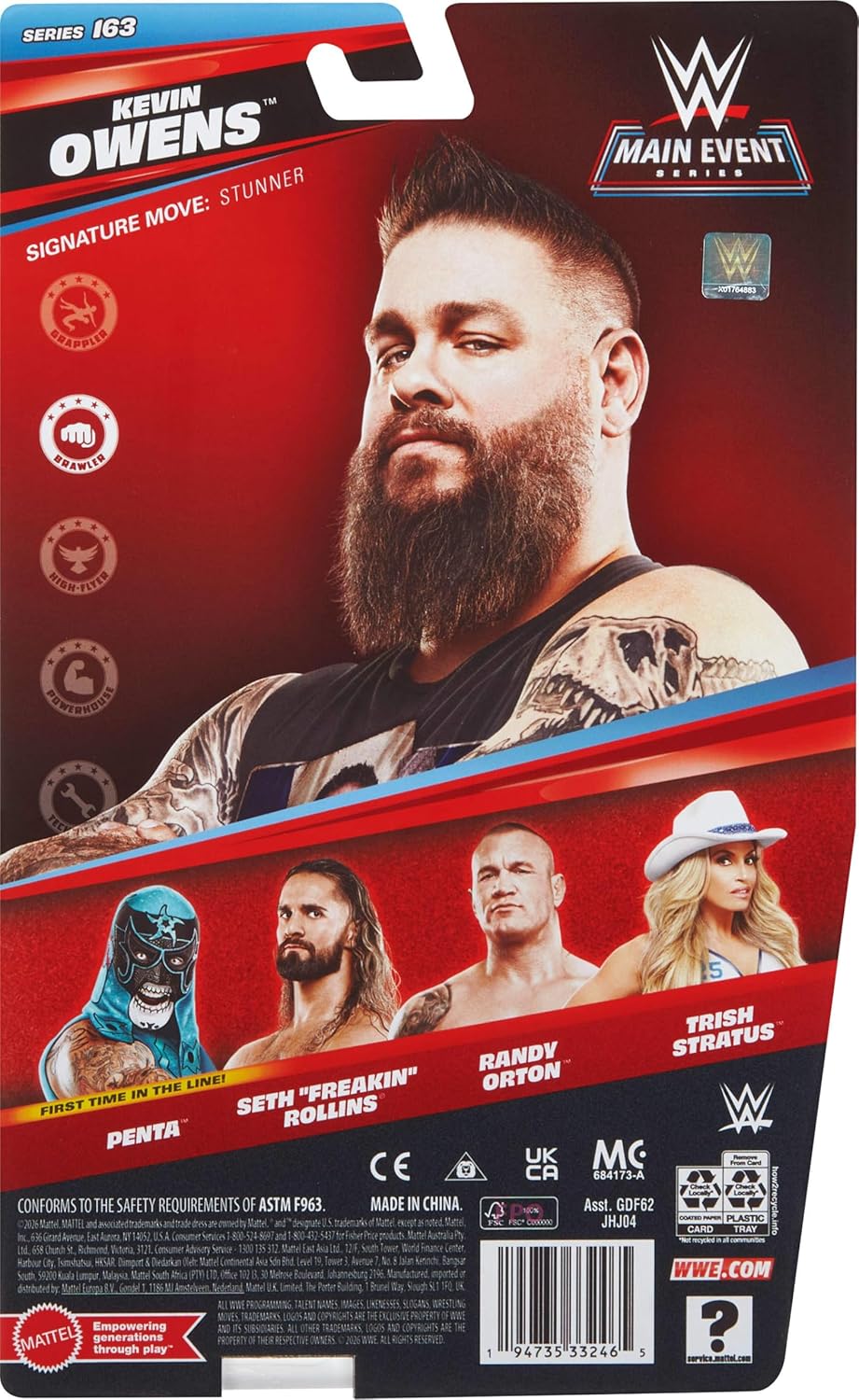 Thumbnail 5 de Figurine articulée WWE Main Event Kevin Owens 15 cm – 14 points d’articulation, TrueFX