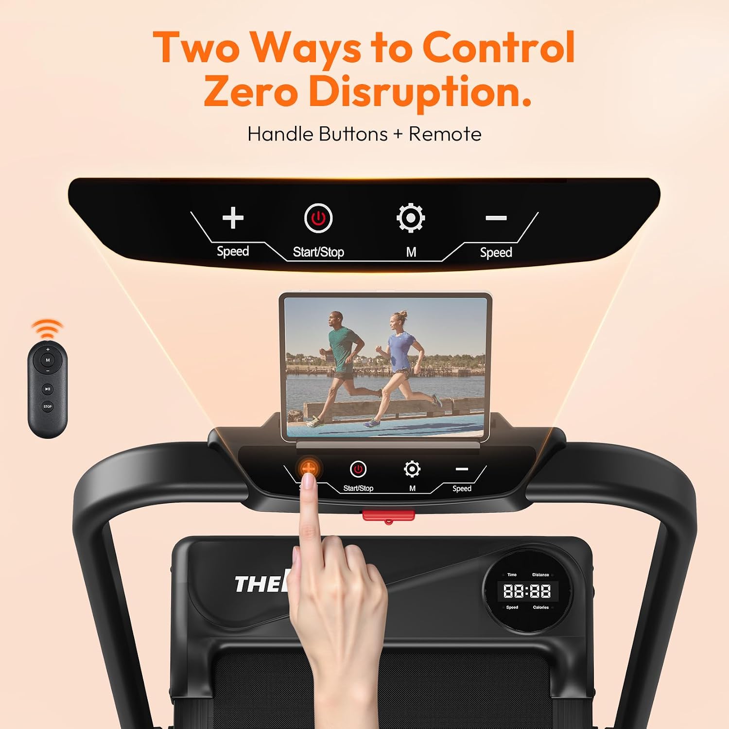 Detalle de THERUN YT05T Walking Pad Treadmill with Foldable Handle, 0.6–6.2 MPH