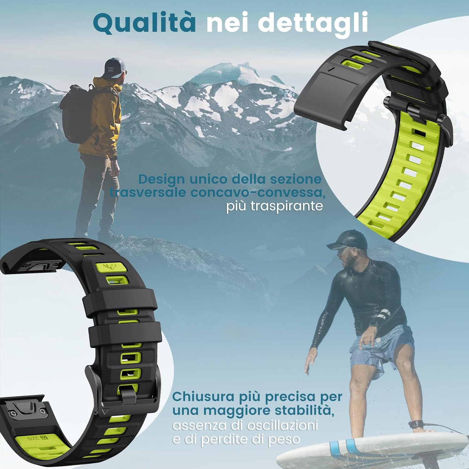 Detalle de ANBEST Cinturino Quick-fit 22mm per Garmin Fenix e altri modelli 47mm