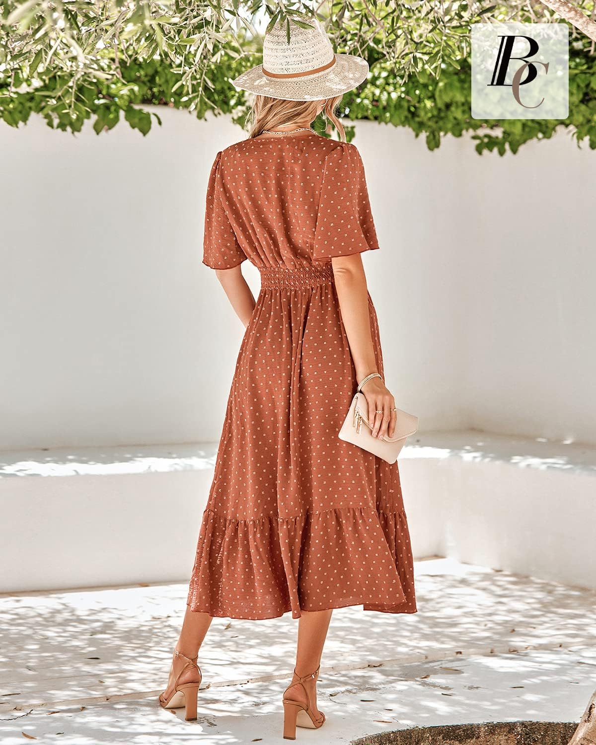Detalle de BebreezChic Sommerkleid Boho mit V-Ausschnitt
