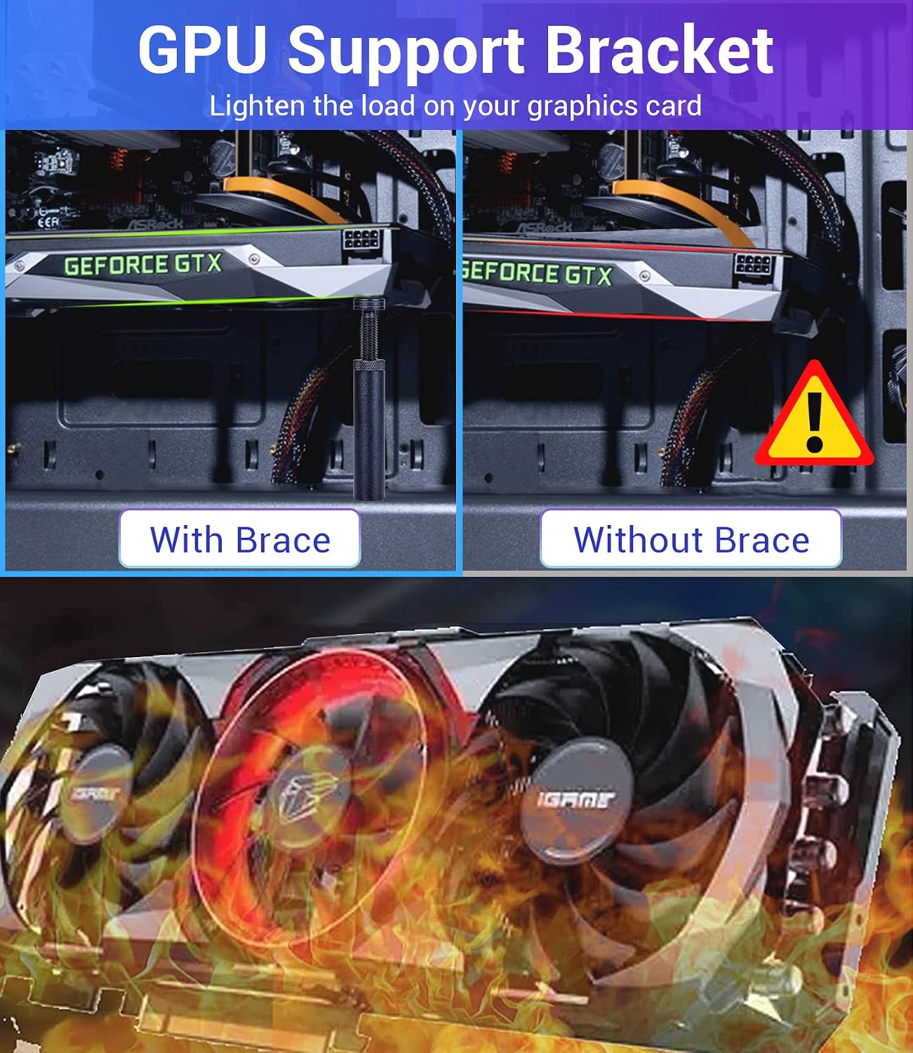 Detalle de GPU support bracket, 50–85 mm