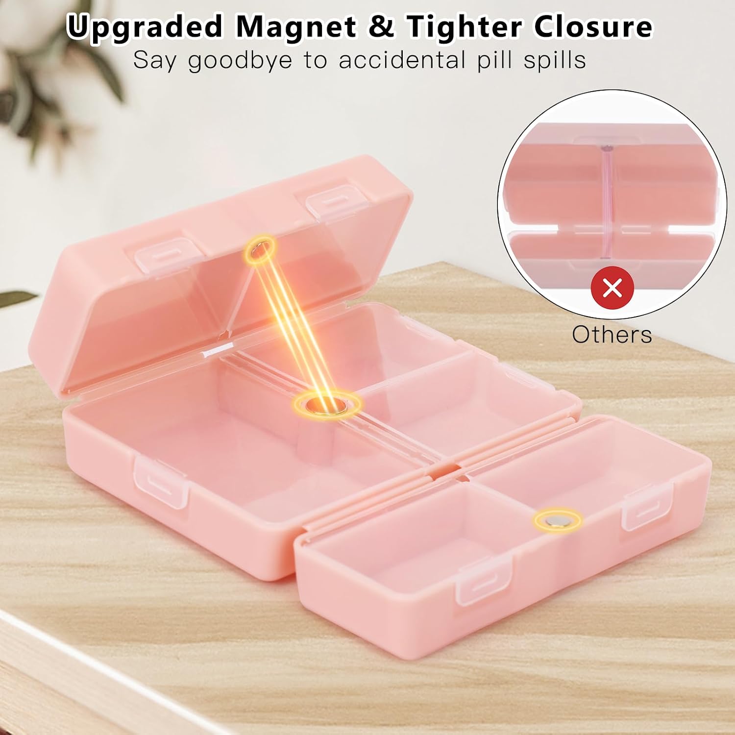 Thumbnail 6 de FYY Daily Pill Organizer: 7-Compartment Foldable Pill Case for Travel