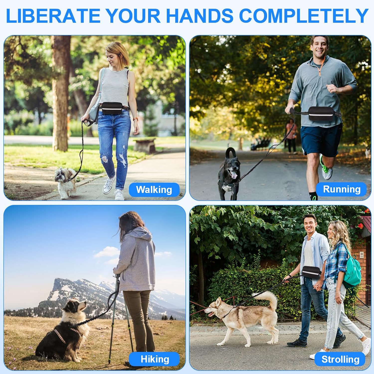 Thumbnail 6 de Philorn Hands Free Dog Lead with Adjustable Waist Belt for Medium to Large Dogs