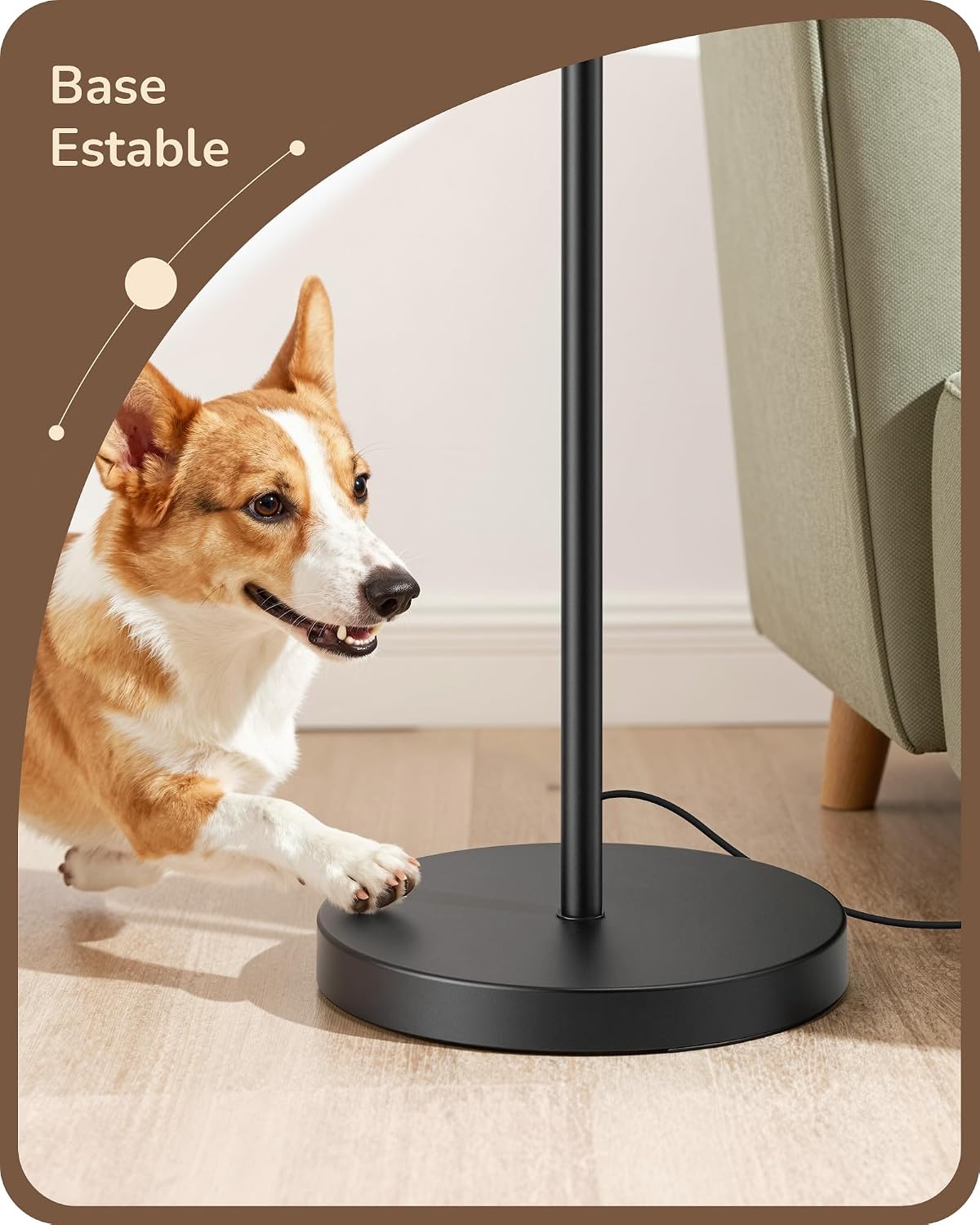 Thumbnail 4 de EDISHINE Lámpara de Pie Salón con Pantalla de Lino y Luz 2700 K — Negro