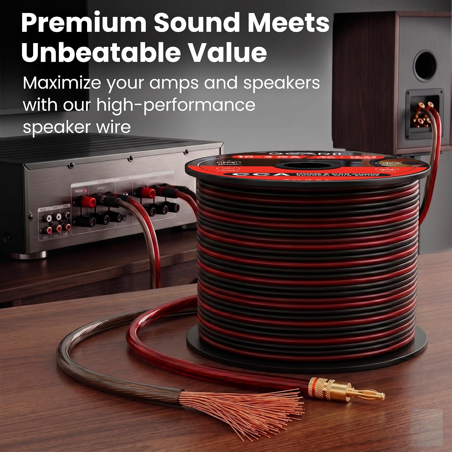 Thumbnail 6 de GEARit 2x2.5mm² Speaker Cable (30.48 m / 100 ft) – CCA, 14 AWG with Foot Markers and Polarity Markings