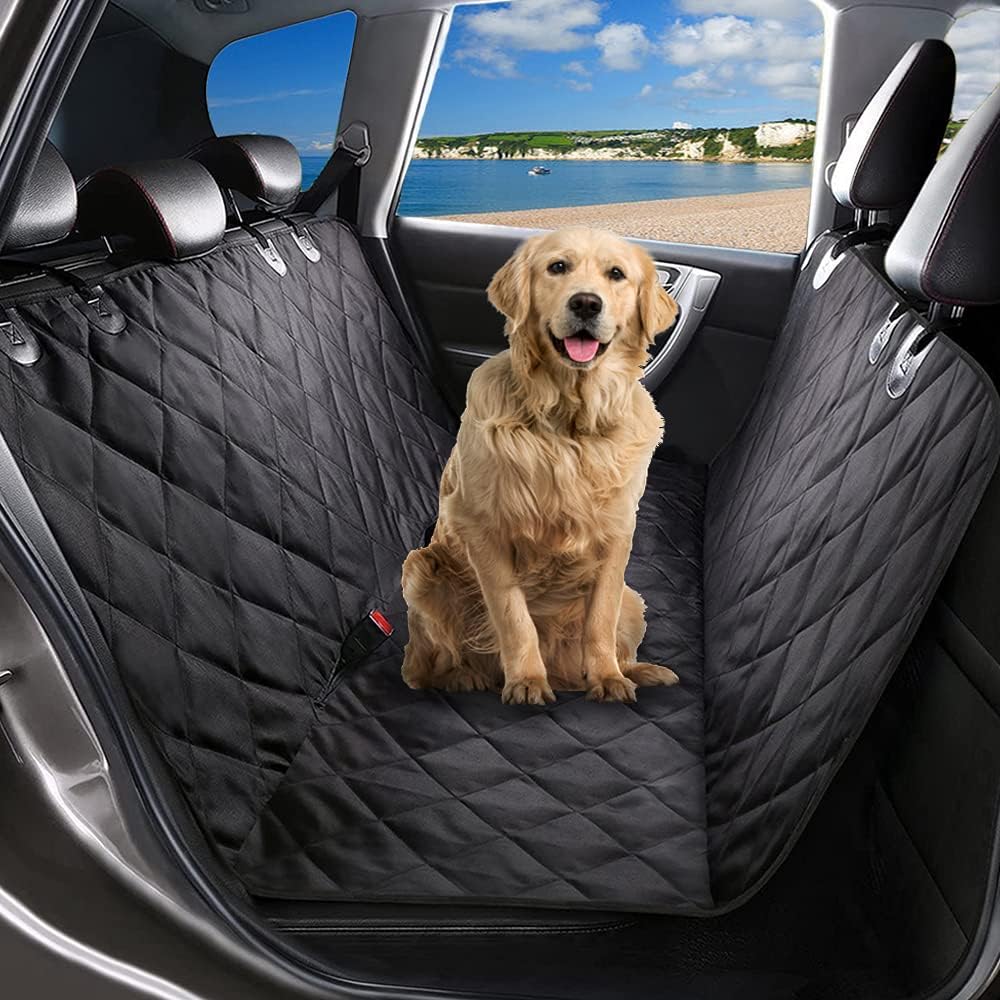 Petnice Pet Back Seat Covers Waterproof Dog Travel Hammock with Seat Anchors (Large)