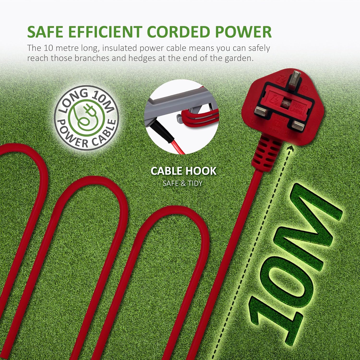 Thumbnail 3 de NETTA Pole Hedge Trimmer Long Reach (550W) – telescopic 2.7m electric hedge trimmer with 135° adjustable head