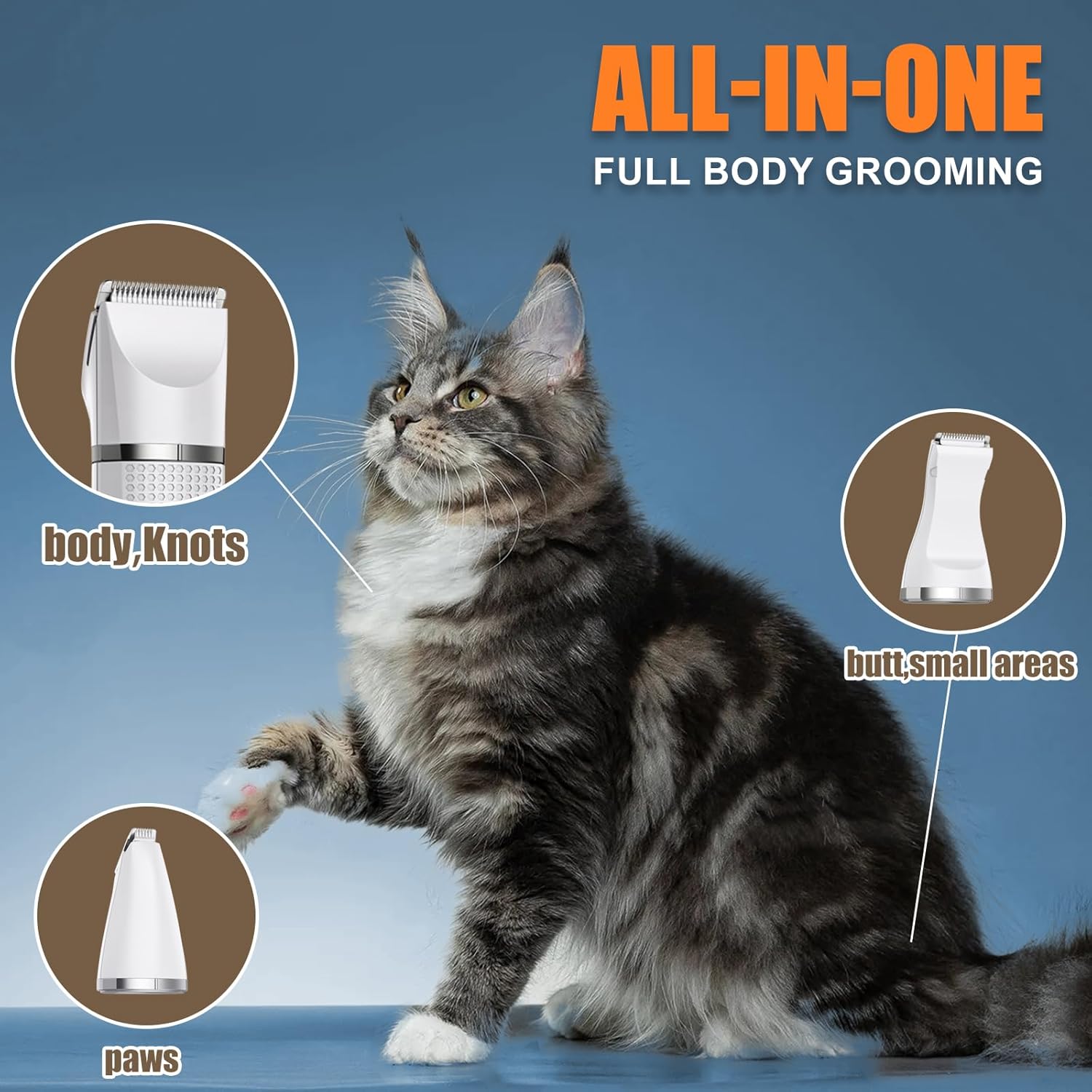 Thumbnail 1 de Bautrium Cat Grooming Clippers Kit low-noise shaver for matted fur