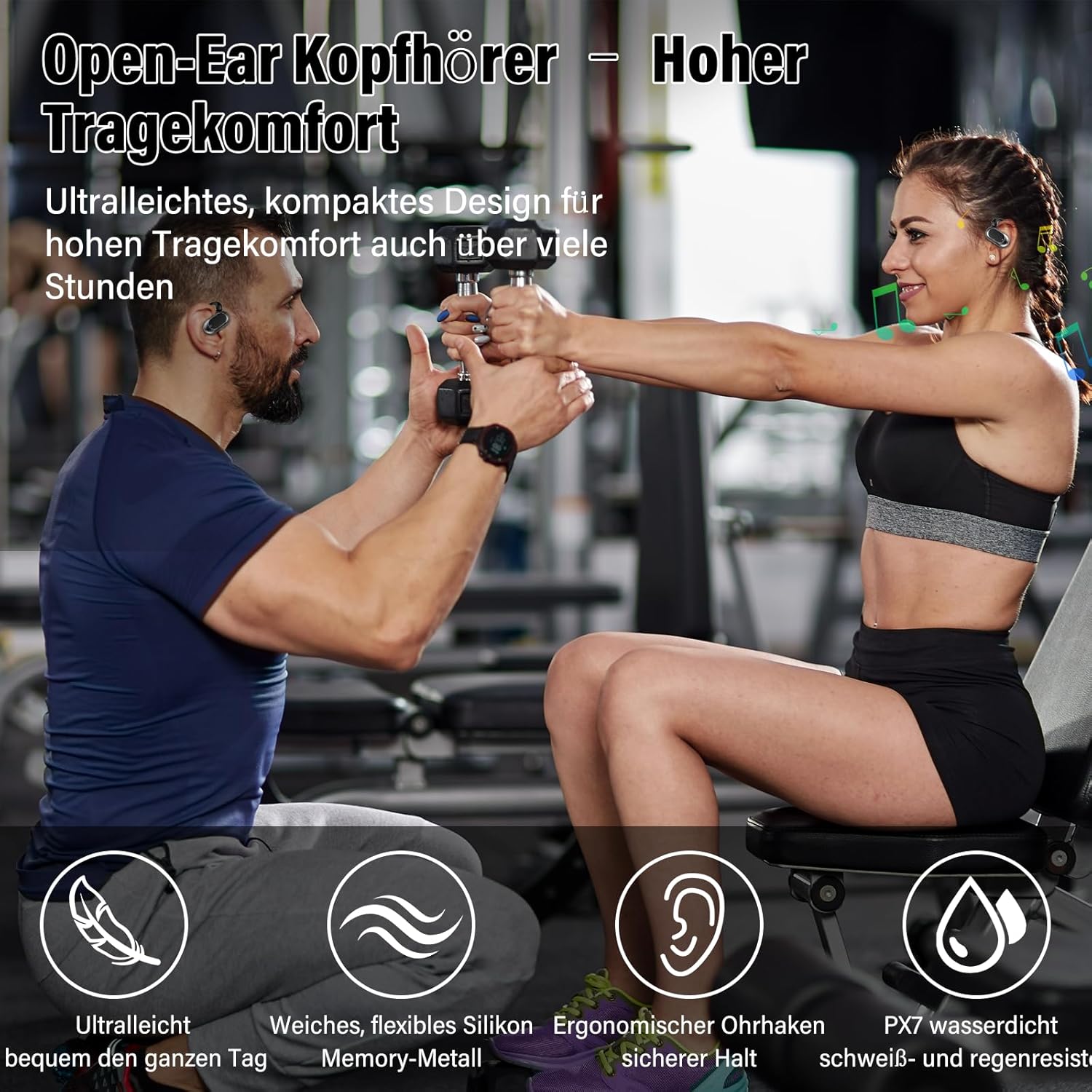 Thumbnail 4 de Open Ear Kopfhörer G219 – Bluetooth 5.4, 14,2 mm Treiber, IPX7, Open-Ear Design
