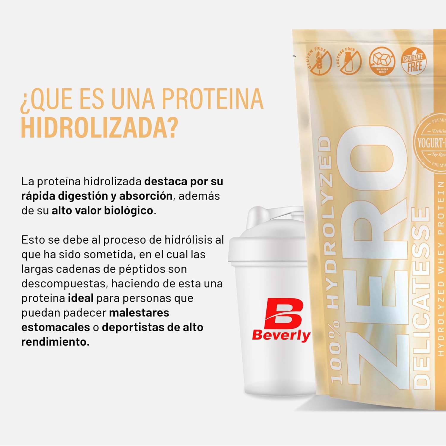 Detalle de Beverly ZERO DELICATESSE Proteína Hidrolizada Whey 85% 🥛