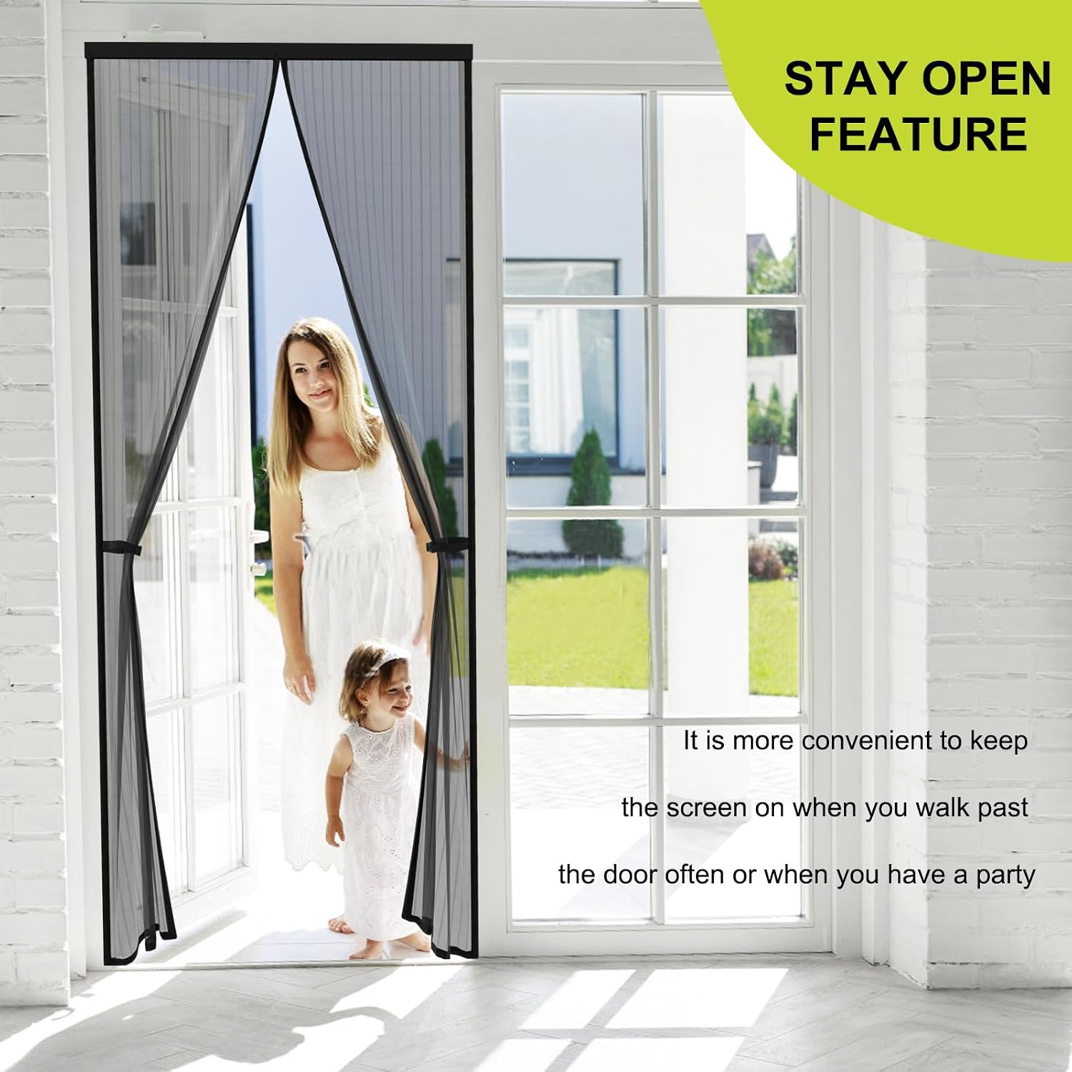 Thumbnail 2 de Iduontis Magnetic Screen Door for 36 x 82 in Door Openings (Split Curtain, Hands-Free)